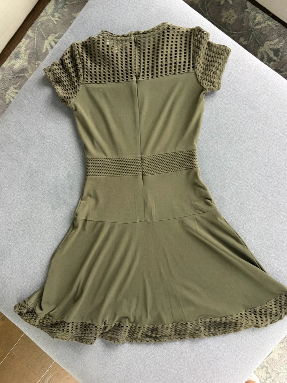 Michael Kors Olive Green Short Sleeve Fit & Flare Dress | XS